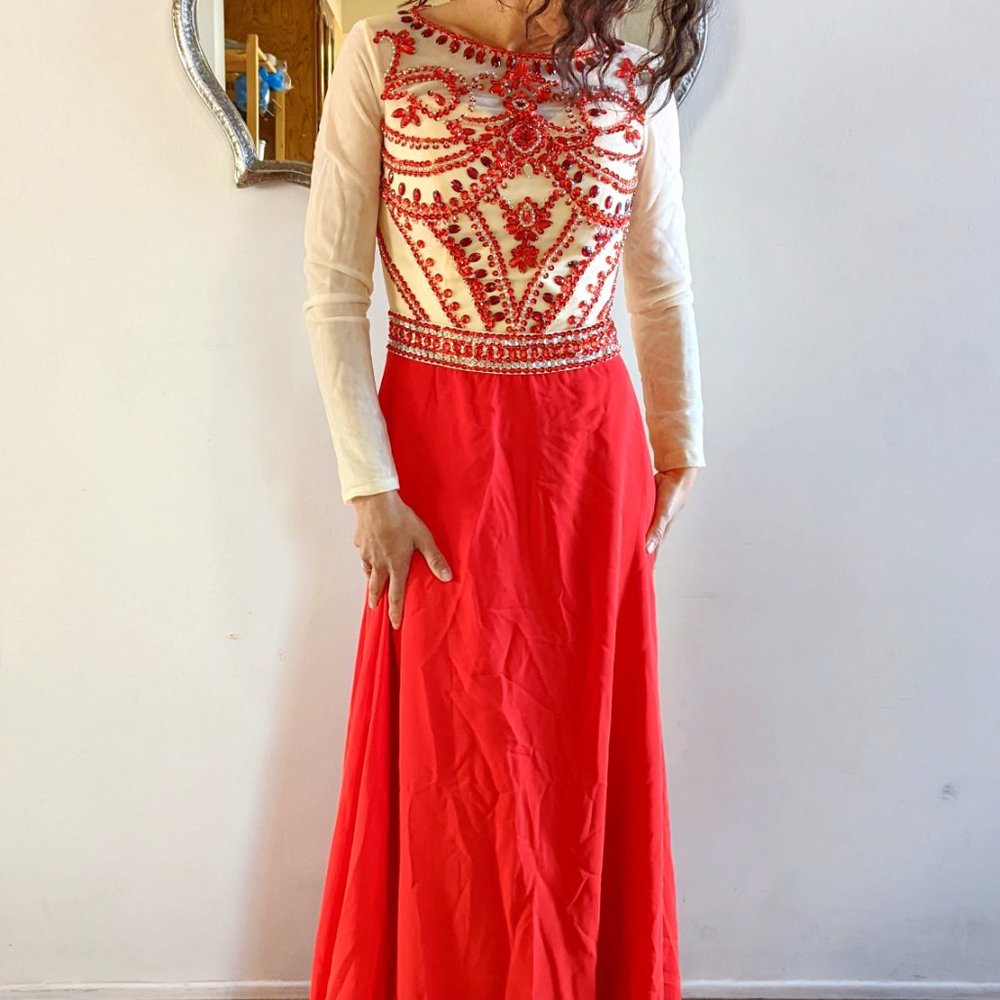 Chiffon Evening Party Gown - Picture 3 of 8
